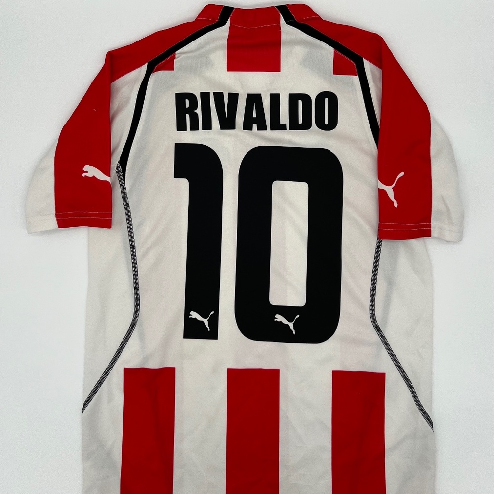 Rivaldo #10 Olympiacos 2005/2006 Home ORIGINAL Puma VTG Rare Soccer Jersey (S)